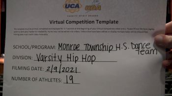 Monroe Township High School [Varsity - Hip Hop] 2021 UDA Northeast Spring Virtual Dance Challenge