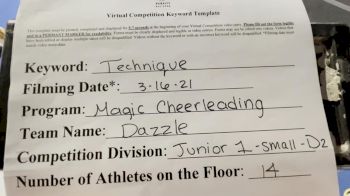 Magic Cheerleading - Dazzle [L1 Junior - D2 - Small - B] 2021 Varsity All Star Winter Virtual Competition Series: Event IV