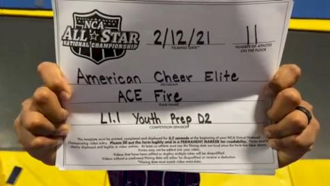 American Cheer Elite - Fire [L1.1 Youth - PREP - D2] 2021 NCA All-Star Virtual National Championship