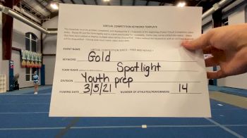 Inspire Athletics Spotlight [L1.1 Youth Prep] 2021 Varsity Virtual Competition Series - Prep & Novice I