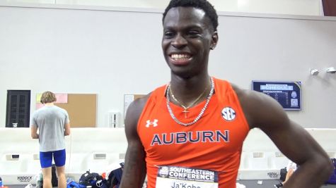 Ja'kobe Tharp Of Auburn Hyped By 60m Hurdles Win At 2025 SEC Indoors