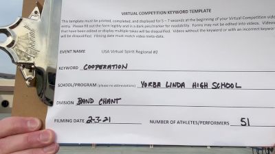 Yorba Linda High School [High School - Band Chant - Cheer] 2021 USA Virtual Spirit Regional #2 and All Star Dance Regional #1