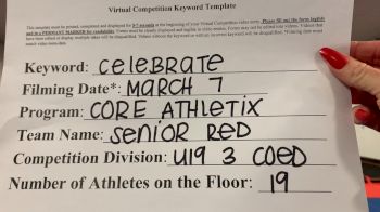 Core Athletix - Senior Red [L3 - U19 Coed] 2021 Spirit Festival Virtual Nationals