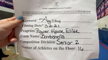 Power House Elite - Bombshells [L2 Senior - D2 - Small] 2021 Varsity All Star Winter Virtual Competition Series: Event III