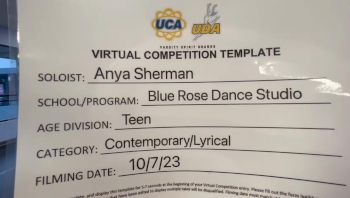 Blue Rose Dance Studio  - Anya Sherman [Teen - Solo - Contemporary/Lyrical] 2023 UDA Solo Showdown