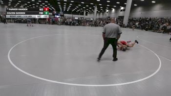 113 lbs Cons. Sub-rd Of 64 - Colten Gossen, Flat Earth Wrestling Club vs Parker Hansen, Missouri