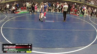 110 lbs Cons. Round 3 - Alissa Sinclair, Carbon Middle School vs Avery Roberts, Aviator Wrestling Academy