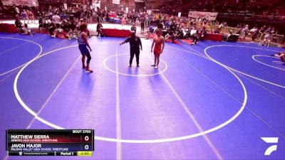 175 lbs Champ. Round 3 - Matthew Sierra, Arroyo High School Wrestling vs Javon Major, Paloma Valley High School Wrestling