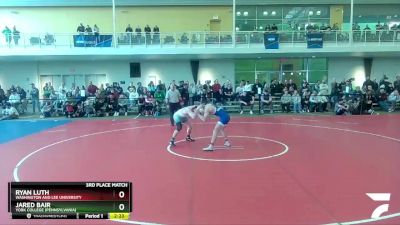 157 lbs 3rd Place Match - Ryan Luth, Washington And Lee University vs Jared Bair, York College (Pennsylvania)