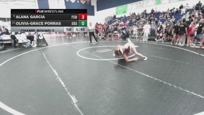 120 lbs Champ. Round 2 - Olivia-Grace Porras, Arete Wrestling Academy vs Alana Garcia, Poway
