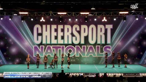 Davis Allstar Gym Inc - Legends [2026 L2 Youth - Flex - D2 - Small - A Day 1] 2026 CHEERSPORT National All Star Cheerleading Championship