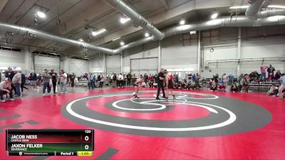 120 lbs Cons. Round 7 - Jacob Ness, Castle View vs Jaxon Felker, Severance