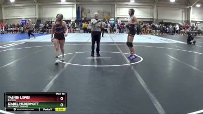 130 lbs Champ. Round 1 - Yasmin Lopes, Batavia vs Izabel McDermott, Olentangy Orange