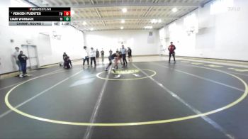 150 lbs Champ. Round 1 - Vencen Fuentes, Tulare Western vs Liam Womack, Tulare Union