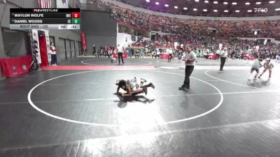 120 lbs Quarterfinal - Waylon Wolfe, Iowa-Grant Wrestling Club vs Daniel Woods, Stateline Stingers