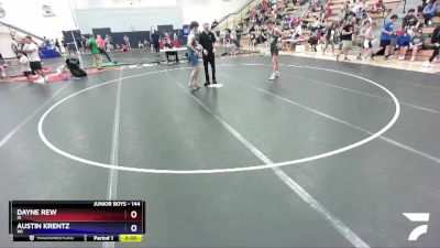 144 lbs Cons. Round 2 - Dayne Rew, IA vs Austin Krentz, WI