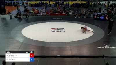 94 lbs Semis - Keegan Bassett, PA vs Thiago Silva, CA