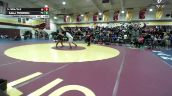 285 lbs Champ. Round 1 - Dalan Peregrina, Perris vs Oliver Cole, Great Oak
