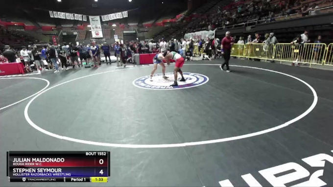 Hollister Razorbacks 149 lbs Champ. Round 1 - Julian Maldonado, Rough Rider W.C. vs Stephen ...