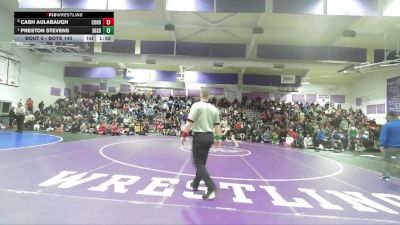 Boys 140 lbs 1st Place Match - Preston Stevens, Shasta Boys vs Cash Aulabaugh, Corning Boys