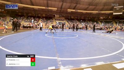 119 lbs Quarterfinal - Judah Francis, Dark Cloud Wrestling Club vs Zoe Jenkins, Midwest City Bombers Youth Wrestling Club