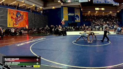 113 lbs Champ. Round 1 - Julian Arango, St Joseph Metuchen vs Blake Walker, Cape Henlopen