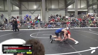 115 lbs Cons. Round 3 - Colton Collins, WR- Topeka Blue Thunder vs Derek Clydesdale, Norton