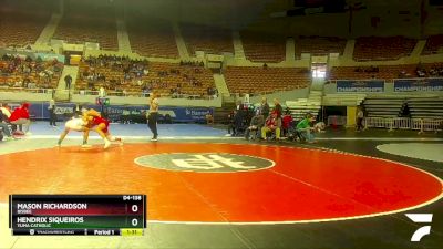 D4-138 lbs Champ. Round 1 - Hendrix Siqueiros, Yuma Catholic vs Mason Richardson, Bisbee