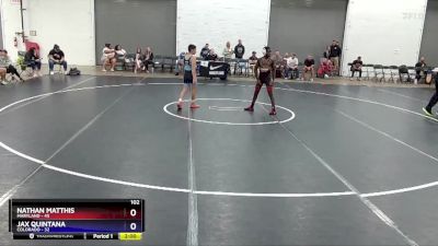 102 lbs Round 3 (8 Team) - Nathan Matthis, Maryland vs Jax Quintana, Colorado