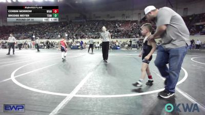 55 lbs Round Of 16 - Corbin Morrow, Wyandotte Youth Wrestling vs Brodee Meyer, Team Tulsa Wrestling Club