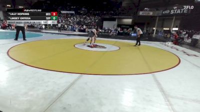Girls 2A 115 lbs Cons. Semi - Lilly Hopkins, Orting (Girls) vs Linsey Ortega, Toppenish (Girls)