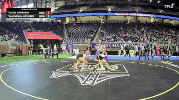 Girls-140 lbs Quarterfinal - Mackenna Webster, Bronson Hs Girls vs Jacey Barnabei, Gabriel Richard H.s. (Riverview) Girls
