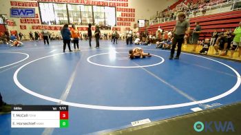 58 lbs Quarterfinal - Timmy McCall, Fort Gibson Youth Wrestling vs Exodus Horsechief, Hawks Wrestling Club