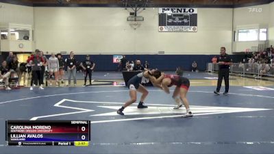 130 lbs Semifinal - Carolina Moreno, Southern Oregon University vs Lillian Avalos, Vanguard