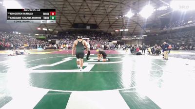 Boys 3A 285 lbs Cons. Round 2 - Kingsten Maiava, Roosevelt vs Kingslen Tuiaana Morris, Timberline