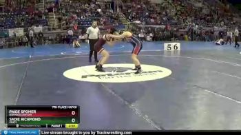 170 lbs 7th Place Match - Sadie Richmond, Minot vs Paige Spomer, Bismarck Century