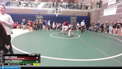112 lbs Round 4 - Zoey Owens, Mountain Man Wrestling Club vs Alivia Kirkendall, Small Town Wrestling