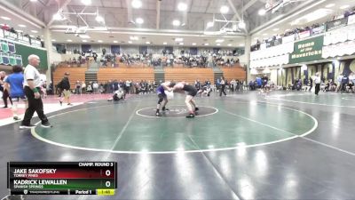 150 lbs Champ. Round 3 - Kadrick Lewallen, Spanish Springs vs Jake Sakofsky, Torrey Pines