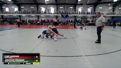 Silver 157 lbs Cons. Round 2 - Jonathan Krogman, North Iowa Area Community College vs Luke Hageman, Buena Vista