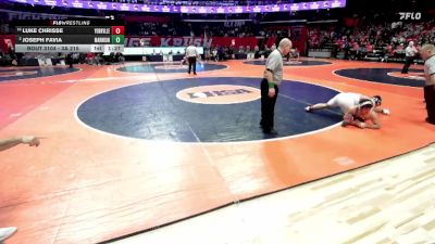 3A 215 lbs Champ. Round 1 - Luke Chrisse, Yorkville (H.S.) vs Joseph Favia, Aurora (Marmion Academy)