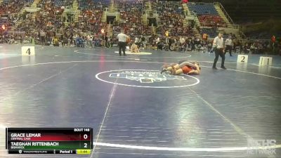 130 lbs Quarterfinal - Taeghan Rittenbach, Bismarck vs Grace Lemar, Central Cass