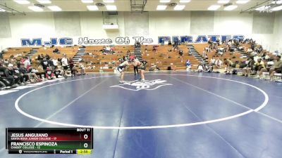 184 lbs Quarters & 1st Wb (16 Team) - Francisco Espinoza, Chabot College vs Jesus Anguiano, Santa Rosa Junior College