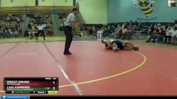 157 lbs Cons. Round 1 - Wesley Girardi, UW-Eau Claire vs Cade Kammerer, Nebraska Weslyn University