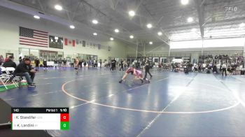 140 lbs Cons. Round 3 - Kasen Landini, Colorado Outlaws vs Kyson Standifer, Evanston Elite Wrestling