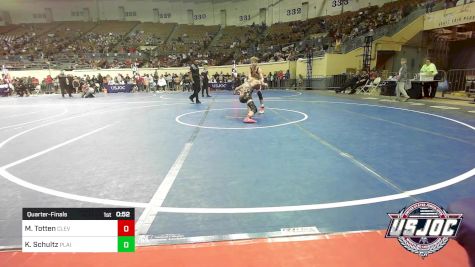 110 lbs Quarterfinal - Maverick Totten, Cleveland Take Down Club vs Kye Schultz, Plainview Youth Wrestling Club