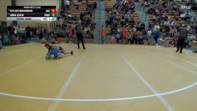 90 lbs Cons. Semi - Aria Zuck, Jesup Mat Club vs Kylah Massman, Outlaw Wrestling Club