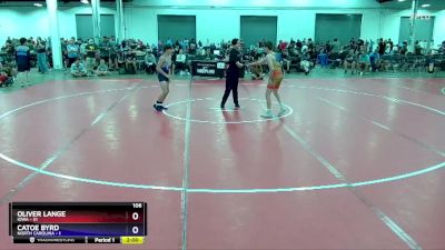 106 lbs Quarters & 1st Wb (16 Team) - Oliver Lange, Iowa vs Catoe Byrd, North Carolina