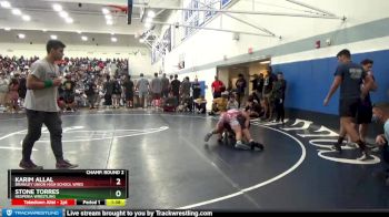 132 lbs Champ. Round 2 - Karim Allal, Brawley Union High School Wres vs Stone Torres, Hesperia Wrestling