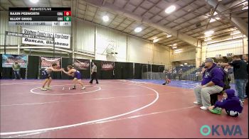 110 lbs Rr Rnd 5 - Rajun Pebworth, Coalgate Wildcat Wrestling Club vs Elliot Grigg, Chickasha Youth Wrestling