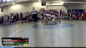 88 lbs Cons. Semi - Blake Doss, Red Cobra Wrestling Academy vs Bricen Spears, Quaker Wrestling Club